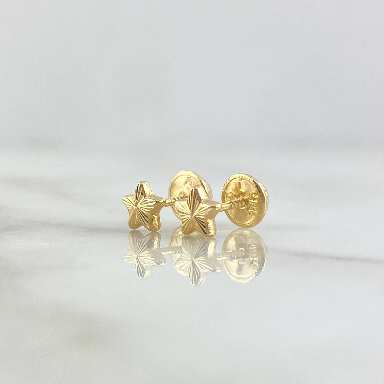 Topos Estrella 0.5gr / 5mm Diamantada Oro Amarillo 18K *