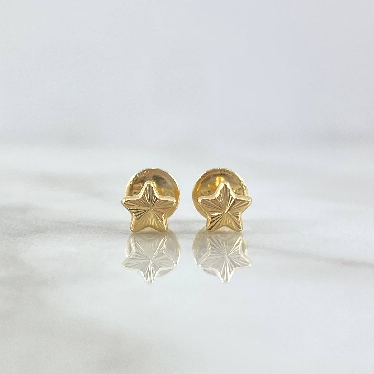 Topos Estrella 0.5gr / 5mm Diamantada Oro Amarillo 18K *