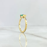 Anillo Solitario Octagonal 3.1gr / T6 1/2 / Esmeraldas 0.85pts - Diamantes Blancos 0.01pts Oro Amarillo 18K (Joya) ©