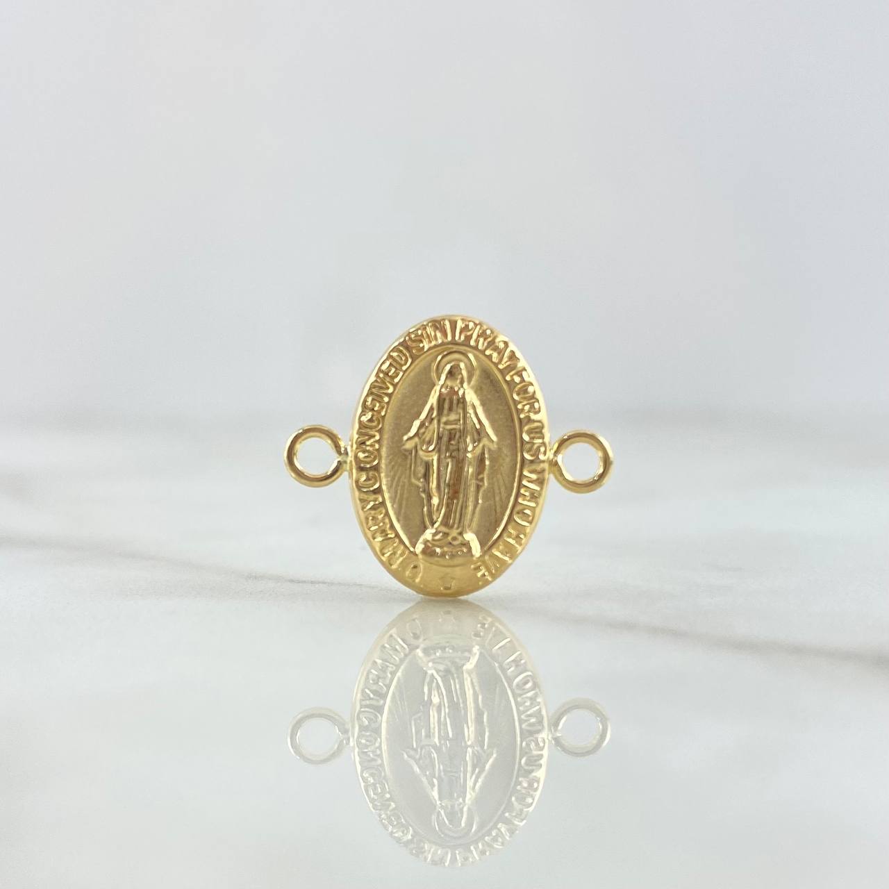 Herraje Virgen Milagrosa 0.8gr / 1.7cm / Mate - Lisa Oro Amarillo 18K