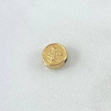 Herraje San Miguel Arcangel 0.35gr / 0.8cm / Tambor Mate Oro Amarillo 18K