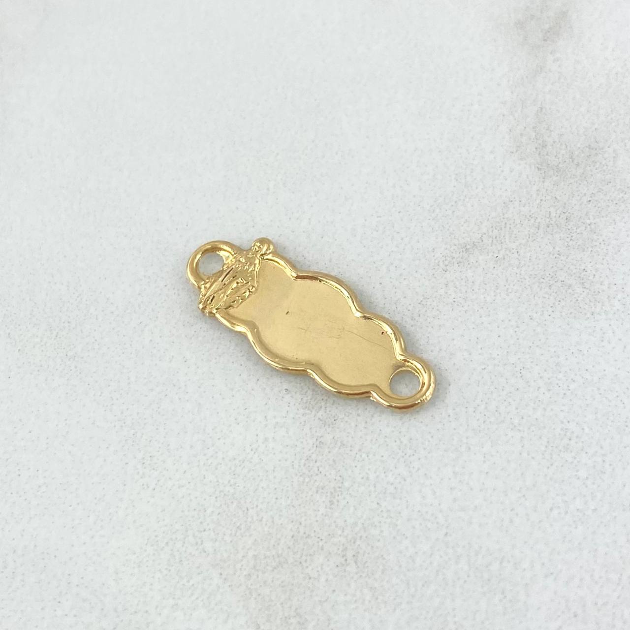 Herraje Placa Nube 0.55gr / 2.2cm / Virgen Milagrosa Silueta Oro Amarillo 18K *