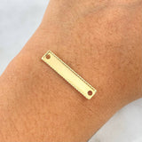 Herraje Placa Rectangular 0.55gr / 2.6cm / Bordeada Oro Amarillo 18K