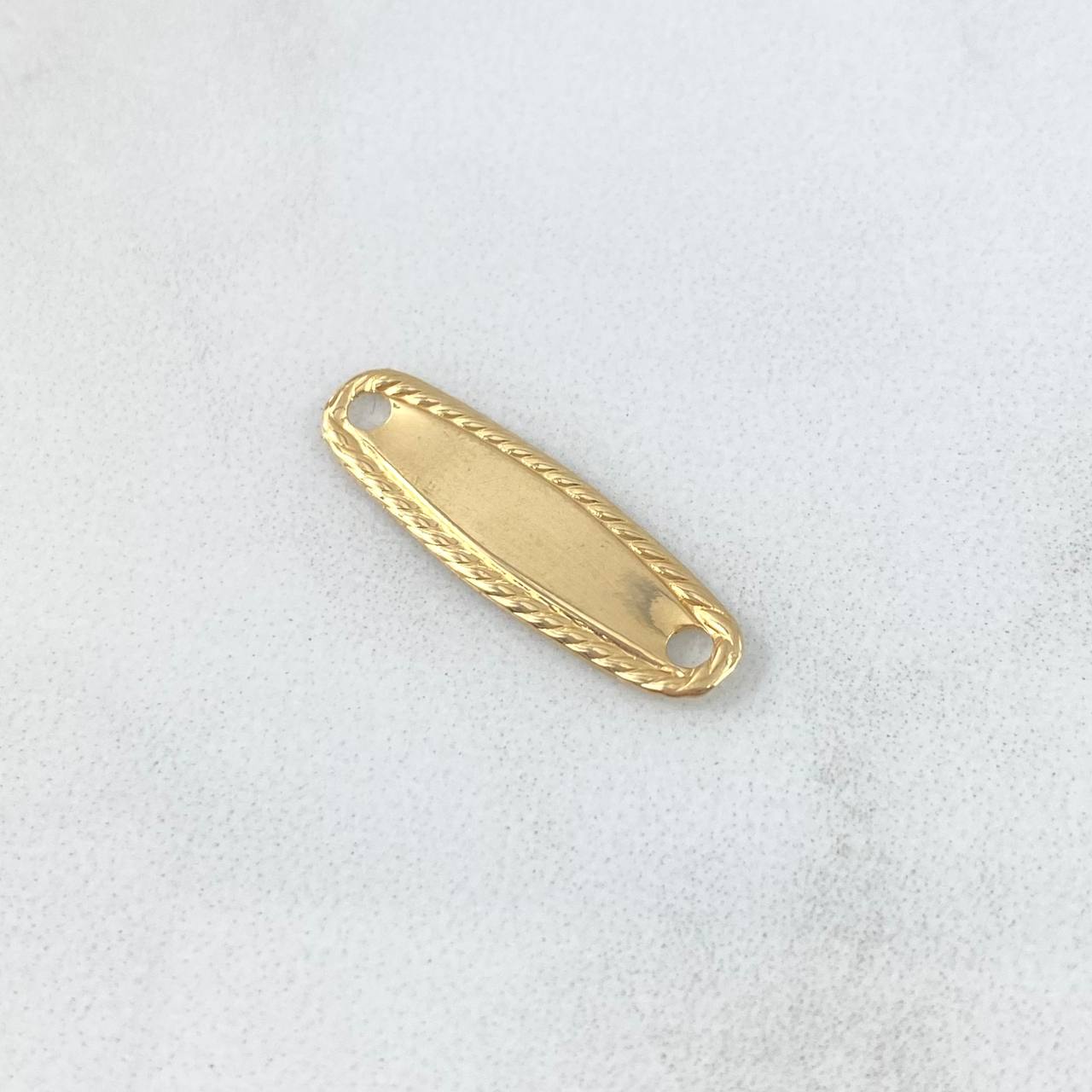 Herraje Placa Ovalada 0.55gr / 2.2cm / Trenzada Oro Amarillo 18K *