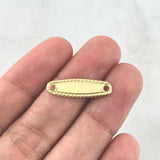 Herraje Placa Ovalada 0.55gr / 2.2cm / Trenzada Oro Amarillo 18K *