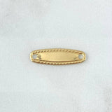 Herraje Placa Ovalada 0.55gr / 2.2cm / Trenzada Oro Amarillo 18K *