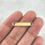 Herraje Placa Rectangular Curva 0.45gr / 2.5cm / Trenzada Oro Amarillo 18K