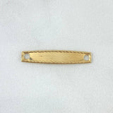 Herraje Placa Rectangular Curva 0.45gr / 2.5cm / Trenzada Oro Amarillo 18K