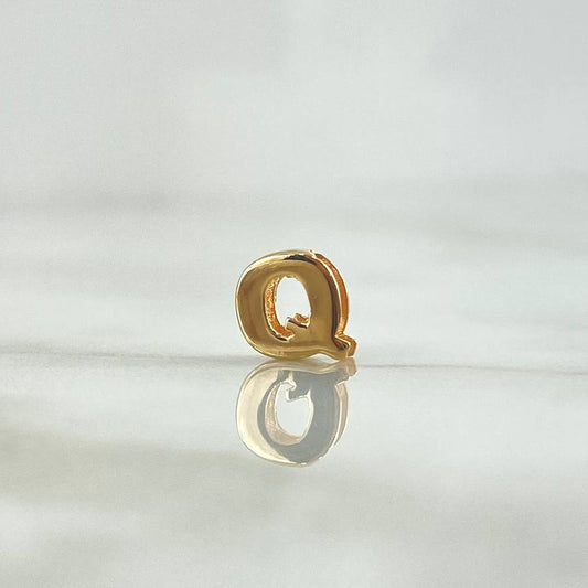 Herraje Letra Q 0.35gr / 6mm Tambor Oro Amarillo 18K