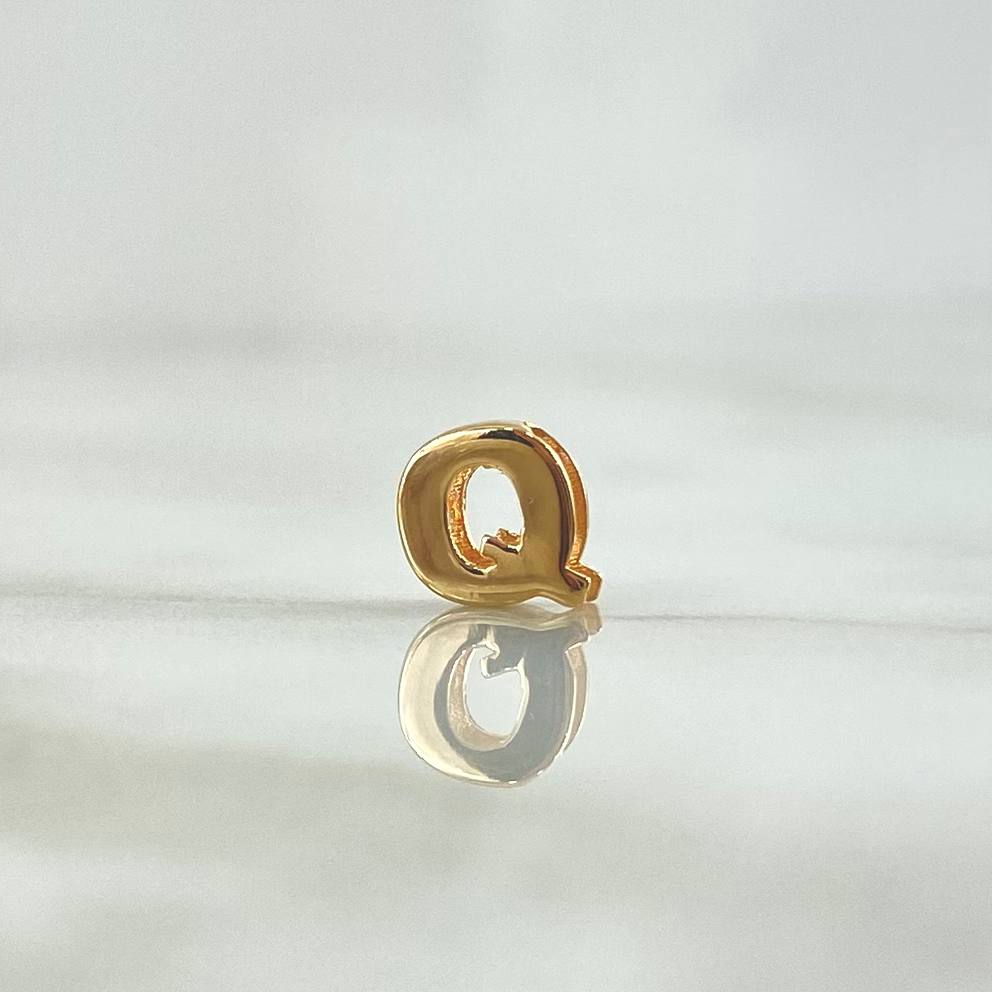 Herraje Letra Q 0.3gr / 6mm Tambor Oro Amarillo 18K