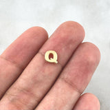 Herraje Letra Q 0.3gr / 6mm Tambor Oro Amarillo 18K