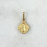 Dije Virgen Milagrosa 0.5gr / 1.8cm / Troquelado Marco Texturizado Oro Amarillo 18K