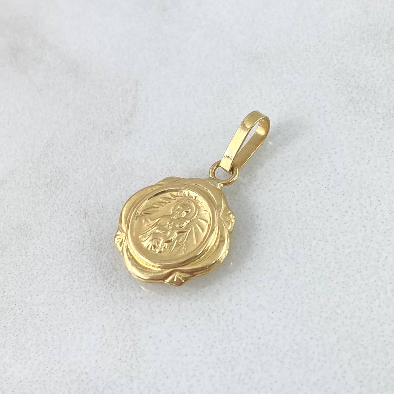 Dije Virgen Del Carmen 0.75gr / 2cm / Marco Floreado Oro Amarillo 18K