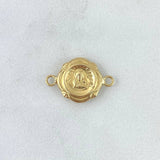 Herraje Sagrado Corazón De Jesús 0.7gr / 1.8cm / Marco Floreado Oro Amarillo 18K