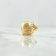 Dije Corazón Mitad 0.9gr / 2.2cm / Rayado - Mate Oro Amarillo 18K