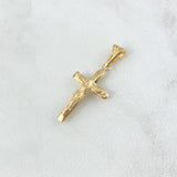 Dije Cruz Cristo 0.9gr / 2.8cm / Liso - Mate Oro Amarillo 18K