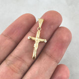 Dije Cruz Cristo 0.9gr / 2.8cm / Liso - Mate Oro Amarillo 18K