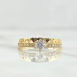 Anillo Solitario Churumbela Corazones 1.7gr / T6 3/4 / Circones Blancos Oro Amarillo 18K *