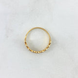 Anillo Churumbela Corazones 2.1gr / T6 1/2 / Circones Blancos Oro Amarillo 18K *