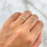 Anillo Churumbela Corazones 2.1gr / T6 1/2 / Circones Blancos Oro Amarillo 18K *