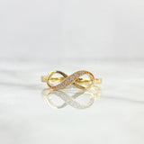 Anillo Infinito 1.55gr / T6 3/4 / Circones Blancos Oro Amarillo 18K *