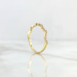 Anillo Olas en Zig - Zag 1.2gr / T6 1/4 / Circones Blancos Oro Amarillo 18K *