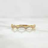 Anillo Olas en Zig - Zag 1.2gr / T6 1/4 / Circones Blancos Oro Amarillo 18K *