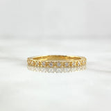 Anillo Media Churumbelas 1.85gr / T5 1/4 / Circones Blancos Oro Amarillo 18K *