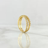 Anillo Lineas Cruzadas 2.45gr / T4 3/4 / Circones Blancos Oro Amarillo 18K *