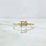 Anillo Linea FE 1.2gr / T6 1/2 / Circones Blancos Oro Amarillo 18K *