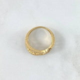 Anillo Abrazo Hojas 3.8gr / T6 1/4 / Circones Blancos Oro Amarillo 18K *