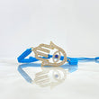 Pulsera Azul Mano Hamsa 3gr / Circones Blancos - Azul Oro Amarillo 18K ©