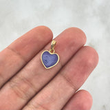 Dije Corazón Morado 0.95gr / 1.6cm / Brillante Electrostático Oro Amarillo 18K *