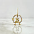 Dije Torre Eiffel 1.65gr / 2.2cm / Circones Blancos - Colores Oro Amarillo 18K *