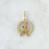 Dije Torre Eiffel 1.65gr / 2.2cm / Circones Blancos - Colores Oro Amarillo 18K *