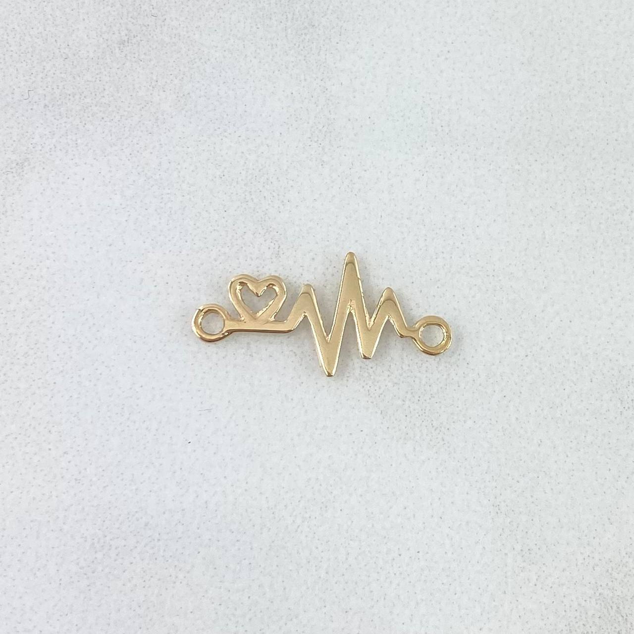 Herraje Corazón Electrocardiograma 0.5gr / 2cm / Liso Oro Amarillo 18K