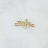 Herraje Corazón Electrocardiograma 0.5gr / 2cm / Liso Oro Amarillo 18K