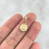 Dije Letra L 0.5gr / 2cm / Ovalada Texturizada Oro Amarillo 18K