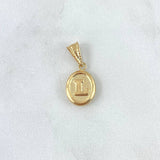 Dije Letra L 0.5gr / 2cm / Ovalada Texturizada Oro Amarillo 18K