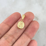 Dije Letra R 0.5gr / 2cm / Ovalada Texturizada Oro Amarillo 18K