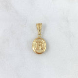 Dije Letra R 0.5gr / 2cm / Ovalada Texturizada Oro Amarillo 18K