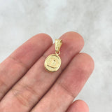 Dije Letra D 0.5gr / 2cm / Ovalada Texturizada Oro Amarillo 18K