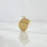 Dije Letra D 0.5gr / 2cm / Ovalada Texturizada Oro Amarillo 18K