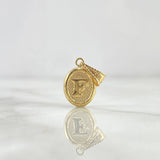 Dije Letra F 0.5gr / 2cm / Ovalada Texturizada Oro Amarillo 18K