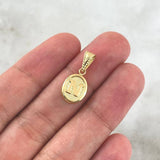 Dije Letra N 0.5gr / 2cm / Ovalada Texturizada Oro Amarillo 18K