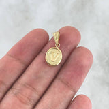 Dije Letra V 0.45gr / 2cm / Ovalada Texturizada Oro Amarillo 18K