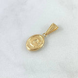 Dije Letra G 0.5gr / 2cm / Ovalada Texturizada Oro Amarillo 18K