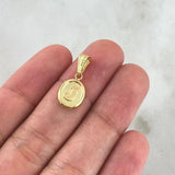 Dije Letra J 0.45gr / 2cm / Ovalada Texturizada Oro Amarillo 18K