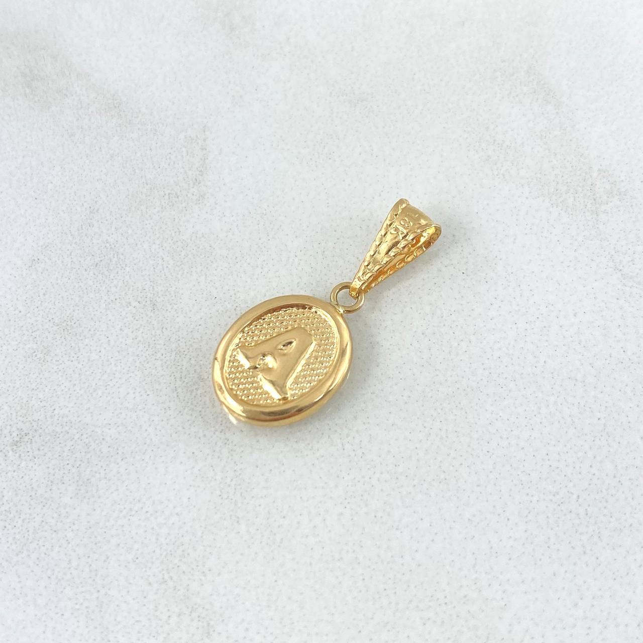 Dije Letra A 0.5gr / 2cm / Ovalada Texturizada Oro Amarillo 18K