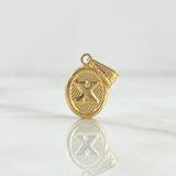 Dije Letra X 0.55gr / 2cm / Ovalada Texturizada Oro Amarillo 18K